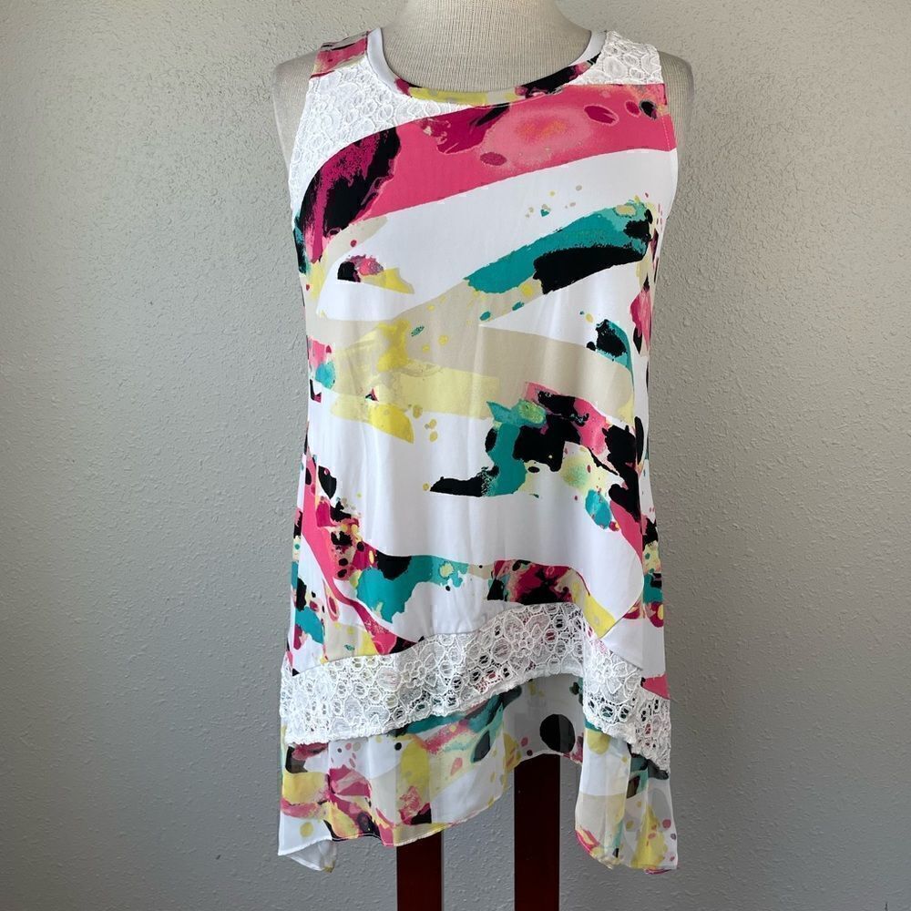 NWT Style & Co Ray of Light Sleeveless Blouse Top Size XS